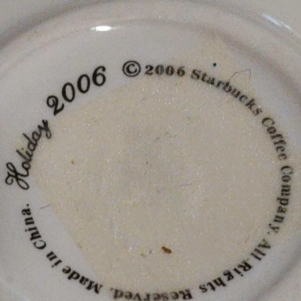 StarbucksWISHCHRISTMAS TreeTEACUP and attached  SAUCER ORNAMENT2006New - Picture 9 of 13